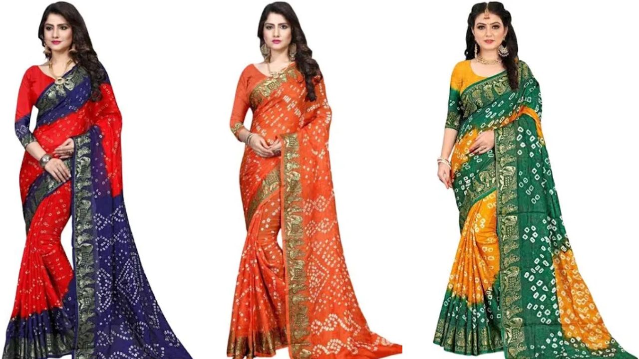 Explore the Traditional Bandhej Saree Designs
